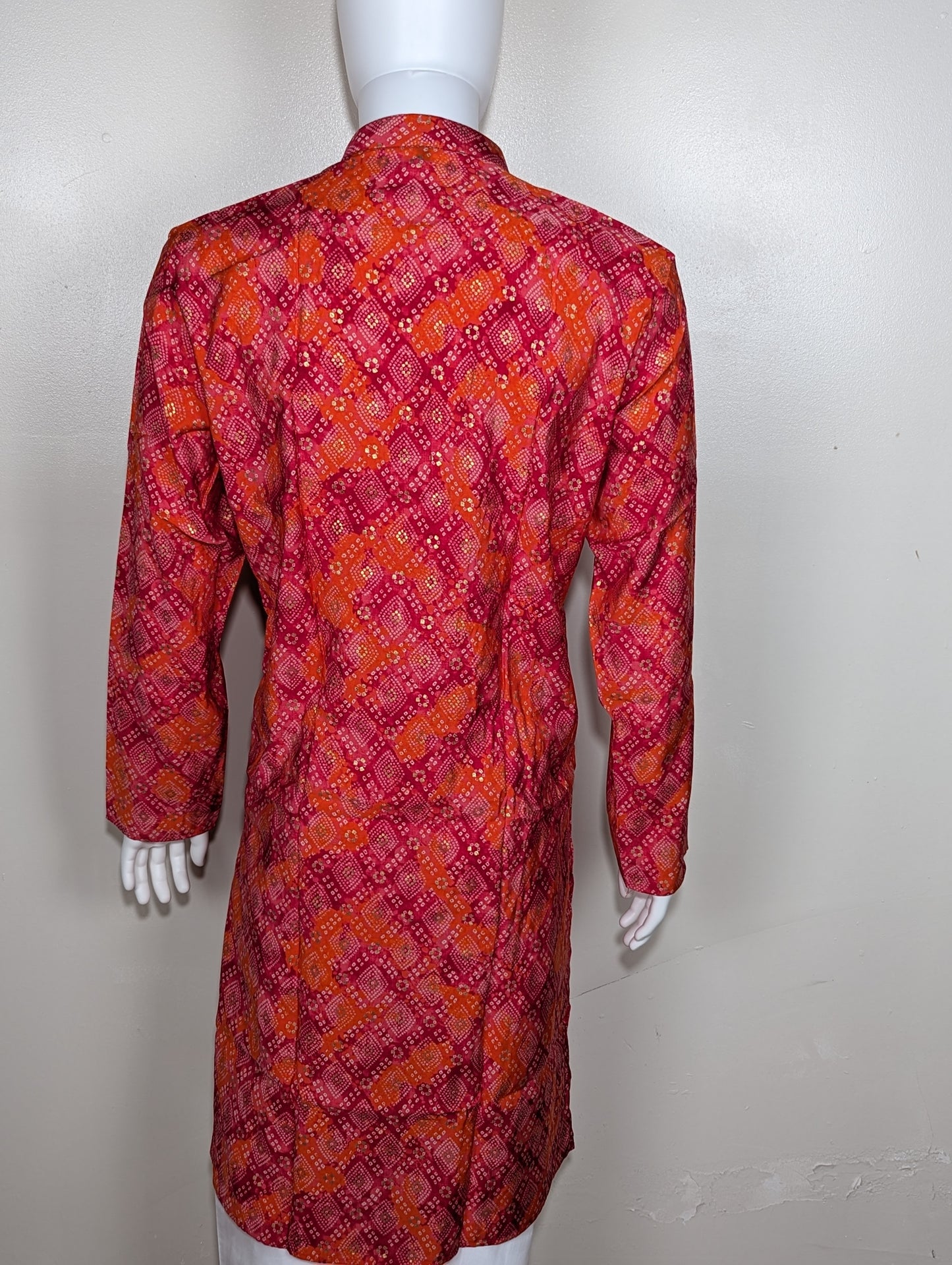 Men's bandhani kurta set - Red